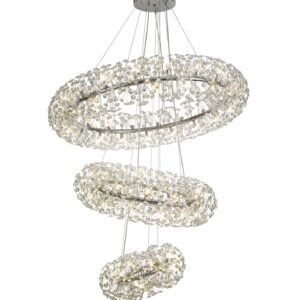 Fusion Extra Large 3 Tier Crystal Ceiling Pendant in Polished Chrome