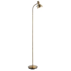 Amalfi Task Floor Lamp In Antique Brass And Gloss White