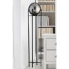 Amsterdam Floor Lamp In Black With 4 Leg Base And Smoked Glass