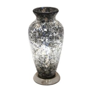 Apollo Mosaic Glass Vase Table Lamp In Black
