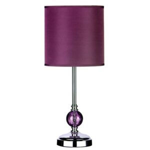 Carko Purple Fabric Shade Table Lamp With Polished Chrome Base
