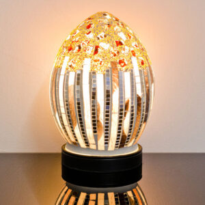 Izar Small Art Deco Design Mosaic Glass Egg Table Lamp