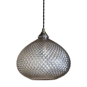 Livia Champagne Glass Ceiling Pendant Light In Antique Brass