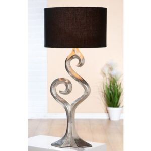 Luma Small Table Lamp In Silver And Brown