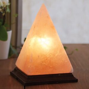 Trox Pyramid Design Salt Table Lamp In Orange