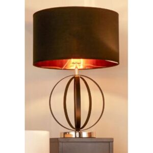 Unique Black And Gold Table Lamp With Black Shade Gold Inner
