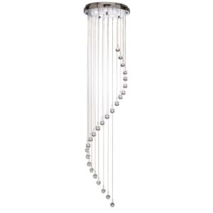 Searchlight 5742CC Spiral 5 Light Chandelier In Chrome And Crystal