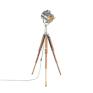 Tripod floor lamp wood with studio spot – Tripod Radiant