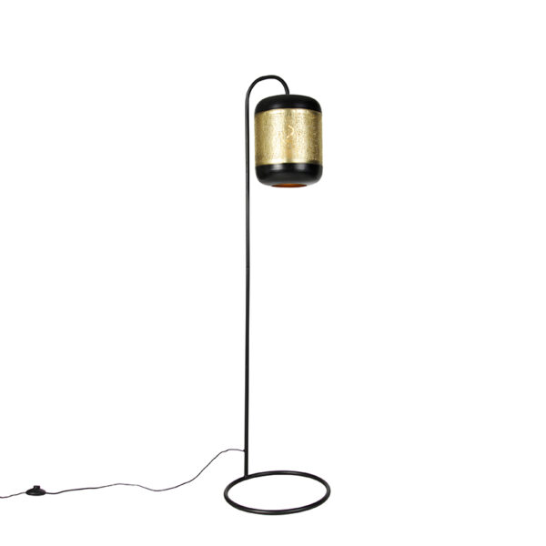 Vintage floor lamp black with brass – Kayleigh