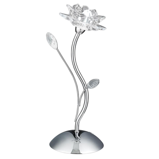 Bellis Clear Glass Table Lamp In Chrome