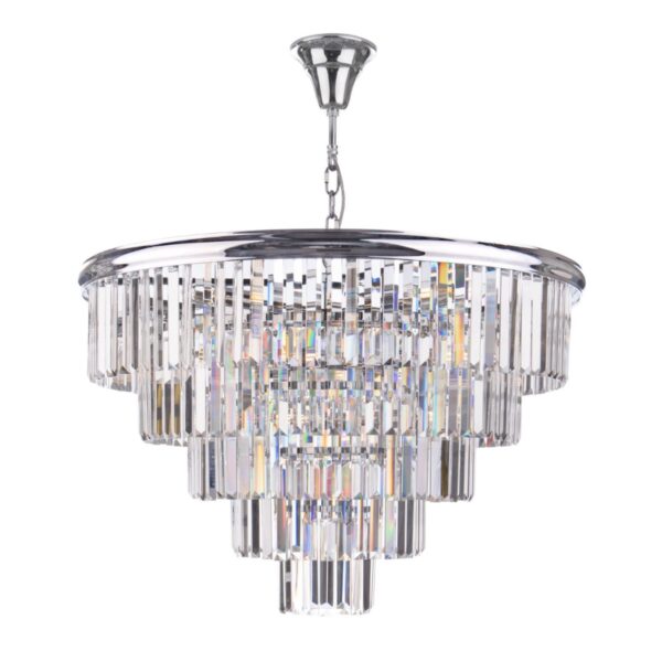Dar Lighting Eulalia 12 Light Crystal Ceiling Chandelier In Chrome Finish EUL1250