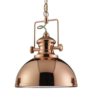 Louisiana Industrial Ceiling Pendant Light In Copper