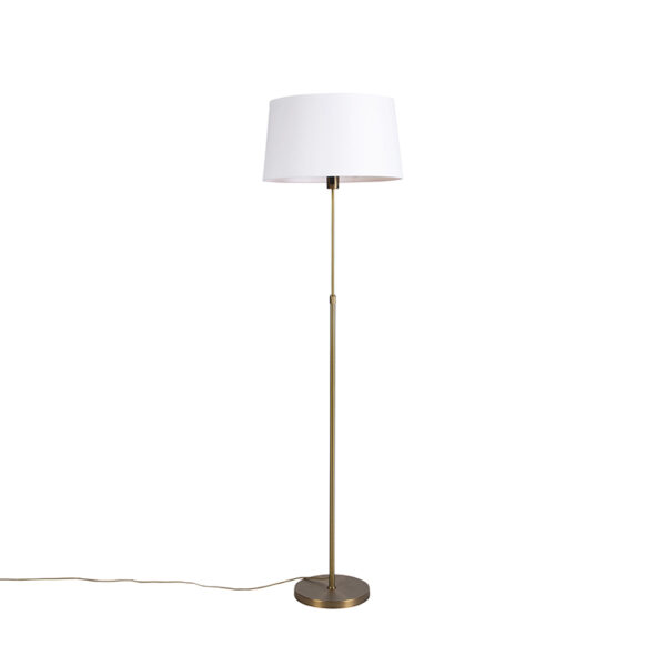 Floor Lamp Bronze with 45cm White Linen Shade – Parte