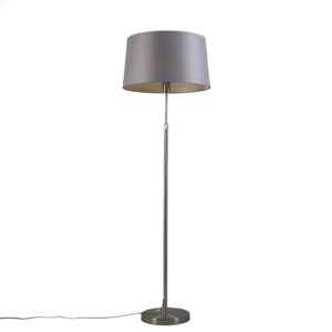 Floor Lamp Steel with 45cm Grey Shade – Parte