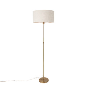 Floor lamp adjustable bronze with shade light gray 50 cm – Parte