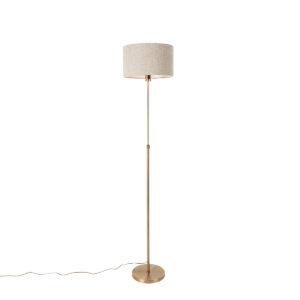 Floor lamp adjustable bronze with boucle shade taupe 35 cm – Parte