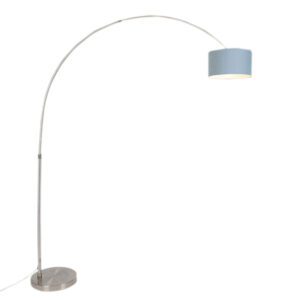 Arc lamp steel with shade 35/35/20 blue adjustable
