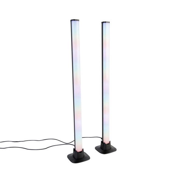 Black table lamp incl. LED with remote control and RGB - Arnold