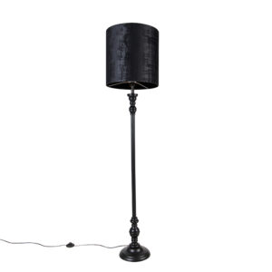 Classic floor lamp black with black shade 40 cm – Classico