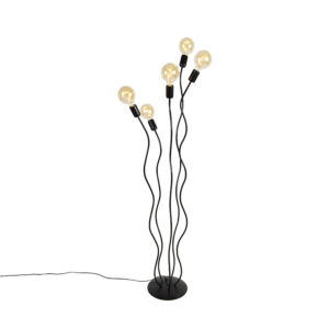 Design floor lamp black 5-light – Wimme
