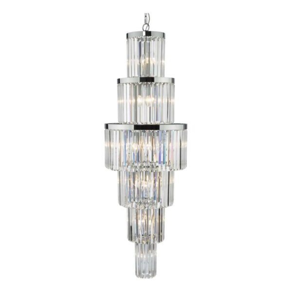 Dar Lighting Angel 28 Light Crystal Ceiling Chandelier In Polished Chrome Finish ANG3308