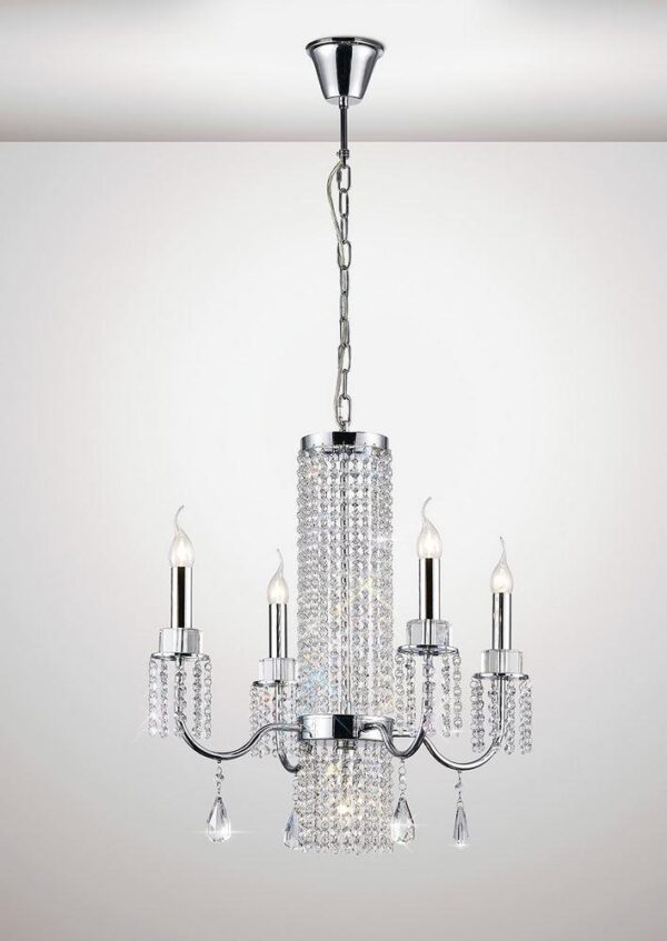 Diyas IL31542 Emily 5 Light Chandelier Light In Polished Chrome