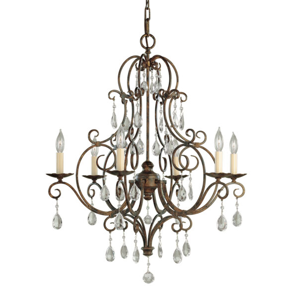 Elstead FE-CHATEAU6 Chateau 6 Light Ceiling Chandelier In Mocha Bronze Finish
