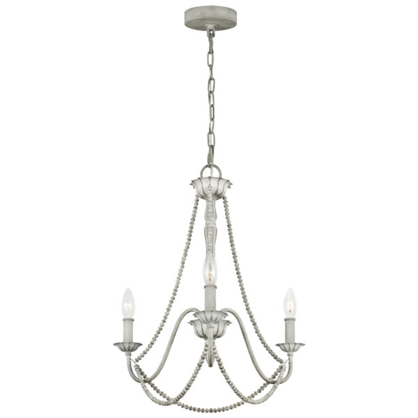 Elstead FE-MARYVILLE3 Maryville 3 Light Traditional Ceiling Chandelier In Washed Grey Finish
