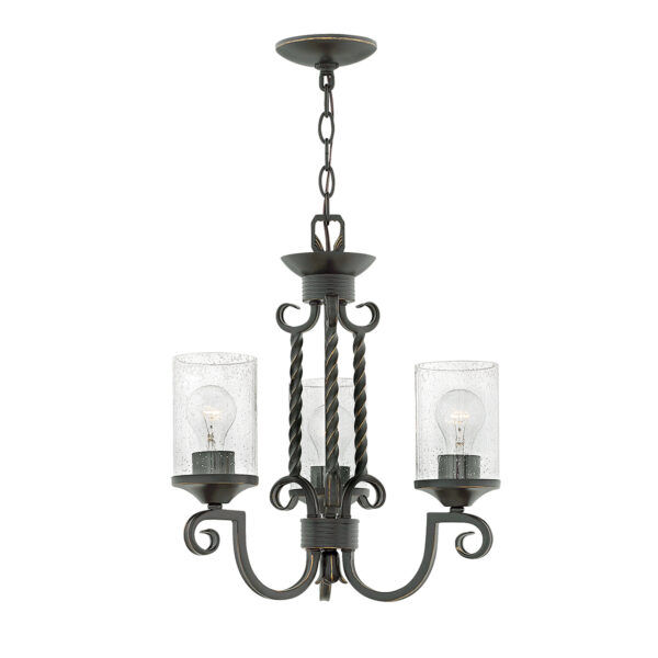 Elstead HK-CASA3 Casa 3 Light Classic Ceiling Chandelier In Olde Black Finish