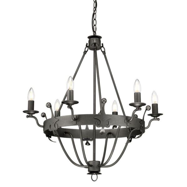 Elstead WINDSOR6GR Windsor 6 Light Chandelier In Graphite