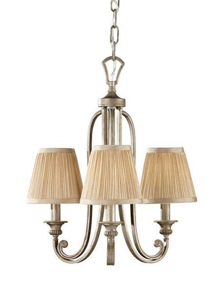 FE/ABBEY3 Abbey 3 Light Silver Sand Finish Mini Chandelier