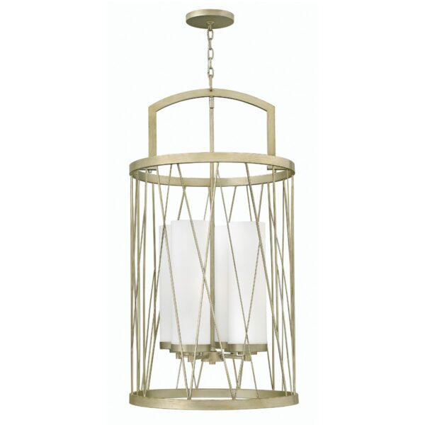 HK-NEST-P-C-SL Nest 4 Light Silver Leaf Pendant Chandelier