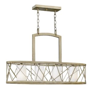 HK-NEST4-ISLE-SL Nest 4 Light Silver Leaf Island Chandelier