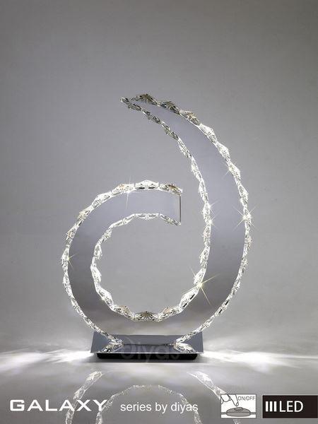 IL80000 Galaxy LED Chrome & Crystal 'D' Table Lamp