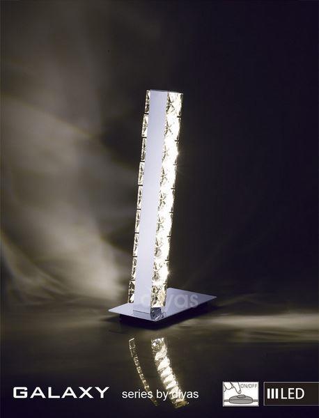 IL80040 Galaxy LED 6 Light Chrome & Crystal Table Lamp