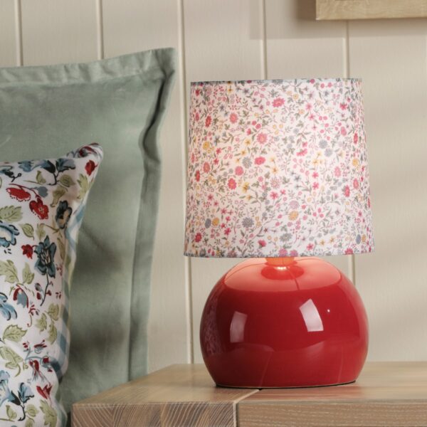 Laura Ashley Knowlton Table Lamp In Pink Crackle Glaze With Shade LA3756617-Q