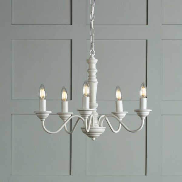 Laura Ashley Tate 5 Light Ceiling Pendant Light In Matt White Finish