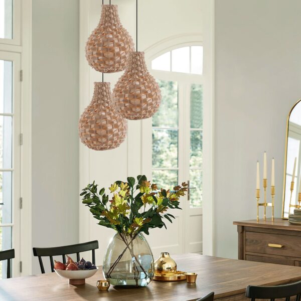 Lightsin Bamboo Hand-Weaving Pendant Light Natural Art Lighting Fixture