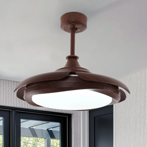 Lightsin Ceiling Fan with Light Copper Halo and Sleek Acrylic Design
