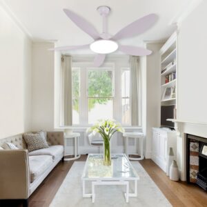 Lightsin 53-inch Modern Ceiling Fan with Light, Silent 5-Blade LED Fan with Remote