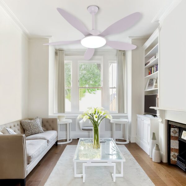 Lightsin Ceiling Fan with Light Low-Noise 5-Blade Fan Light with Adjustable Speeds and Timer