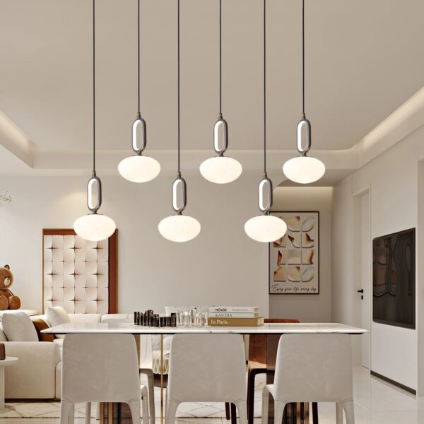 Lightsin Cloud Glass Pendant Light with Tri-Colour LED and Metal Frame