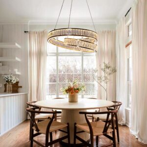 Lightsin Elegant Gold Crystal Swirl Pendant Light Luxury Crystal Chandelier for Living Room