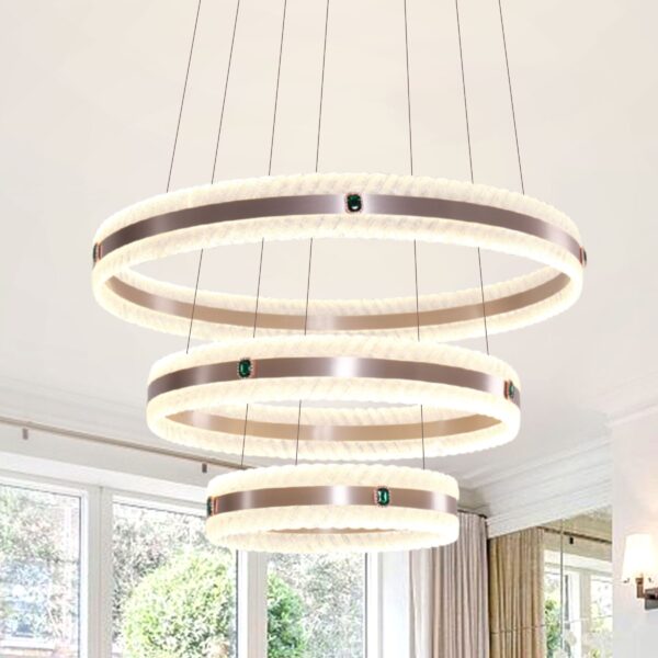 Lightsin Elegant Gold Interwoven Ring Pendant Light