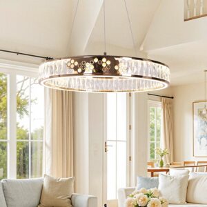 Lightsin Luxurious Gold Crystal LED Halo Pendant Light