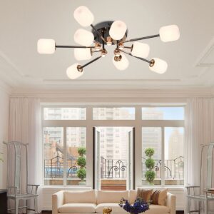 Lightsin Modern LED Tri-Color Changing Iron and Acrylic Ceiling Light