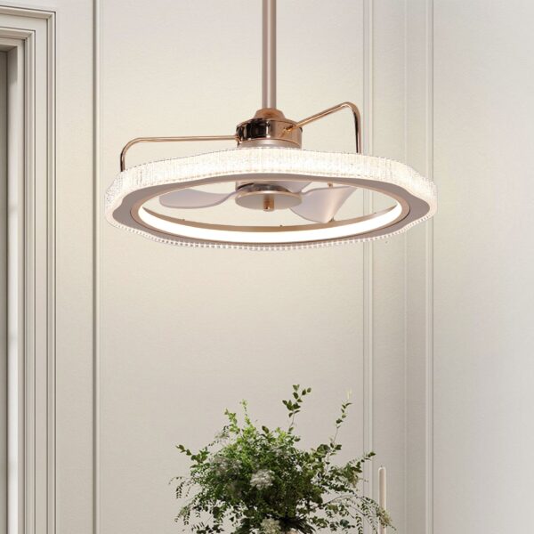 Lightsin Modern Reversible 3-Blades Metal Ceiling Fan with LED Light