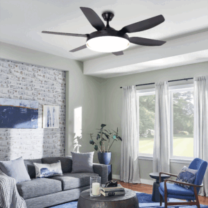 Lightsin Modern Smart Black Ceiling Fan Light with Remote and 6 Speeds