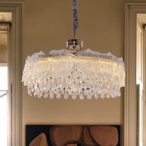 Lightsin Opulent Gold Chandelier Ceiling Light with Crystal Accents