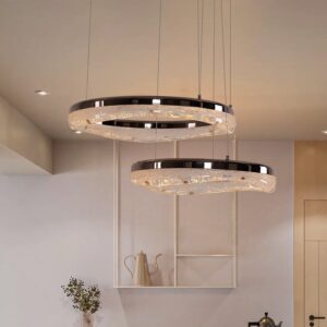 Lightsin Pearl Black Wave LED Chandelier in Aluminum Alloy Modern Ceiling Light